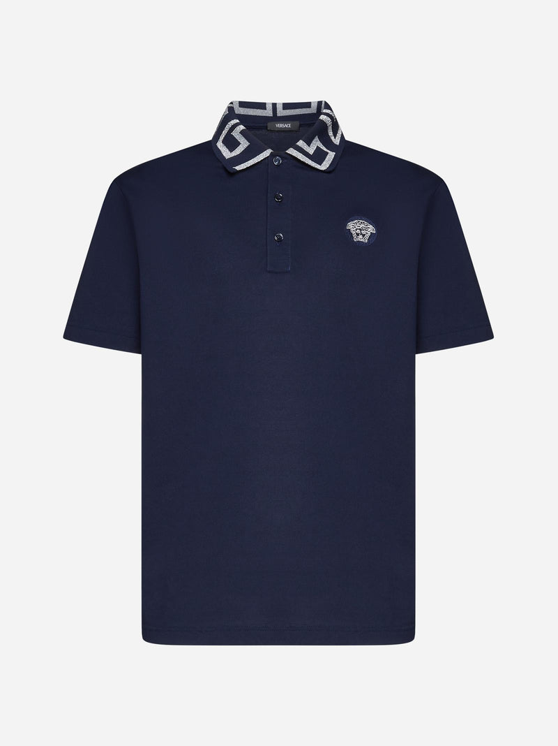 Versace Medusa And Greca Cotton Polo Shirt - Men - Piano Luigi