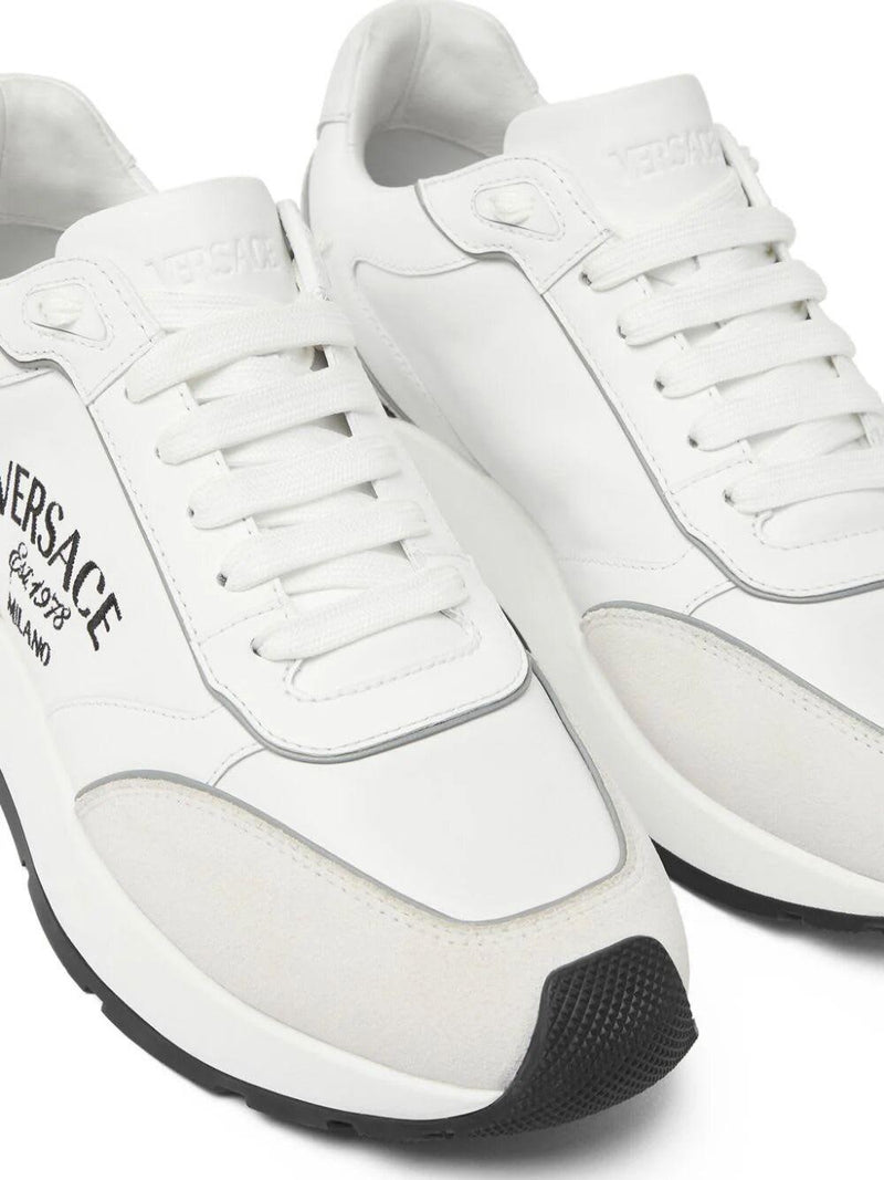 Versace Sneaker Calf Leather+suede+ Embroidery - Men - Piano Luigi