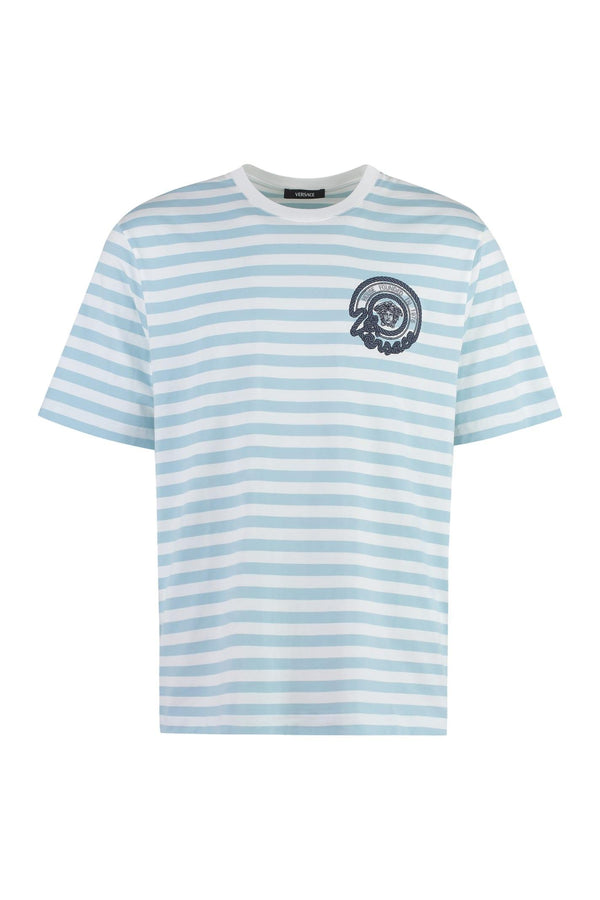 Versace Striped Cotton T-shirt - Men - Piano Luigi