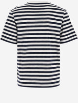 Versace Striped Cotton T-shirt With Logo - Men - Piano Luigi