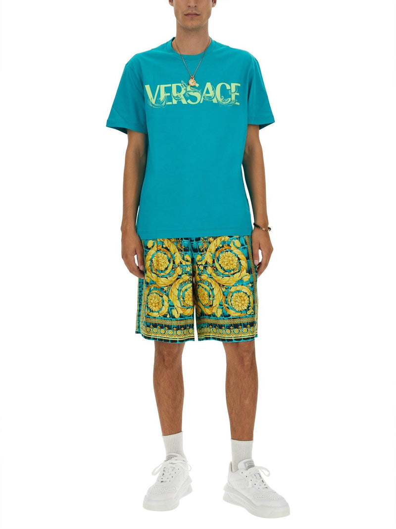 Versace T-shirt With Baroque Logo - Men - Piano Luigi