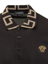 Versace With Greca Jacquard Polo Shirt - Men - Piano Luigi