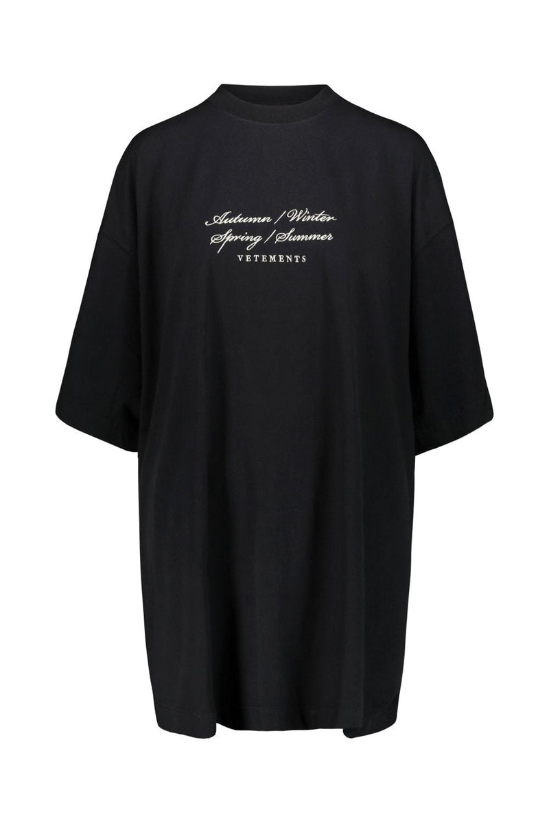 VETEMENTS 4 Season Embroidered Logo T shirt Women Piano Luigi