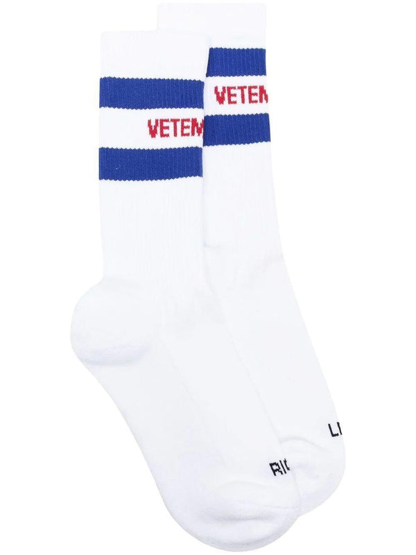 VETEMENTS Logo Intarsia Striped Socks - Men - Piano Luigi