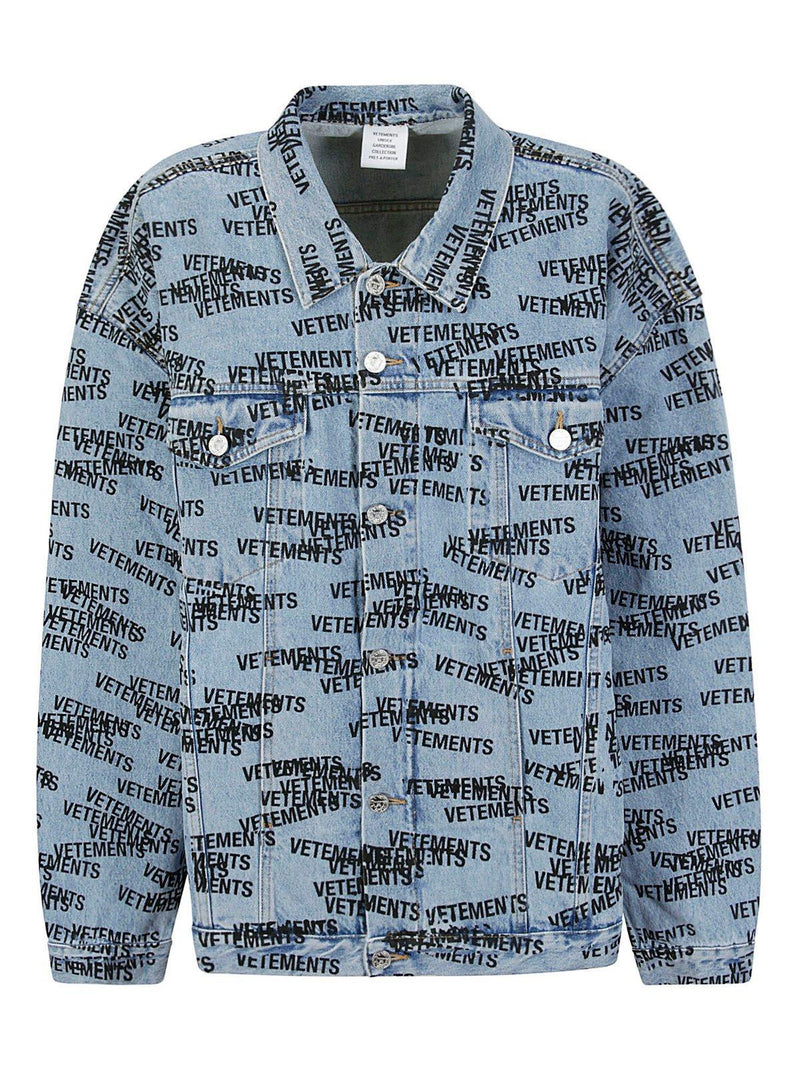 VETEMENTS Logo Stamped Denim Jacket - Men - Piano Luigi