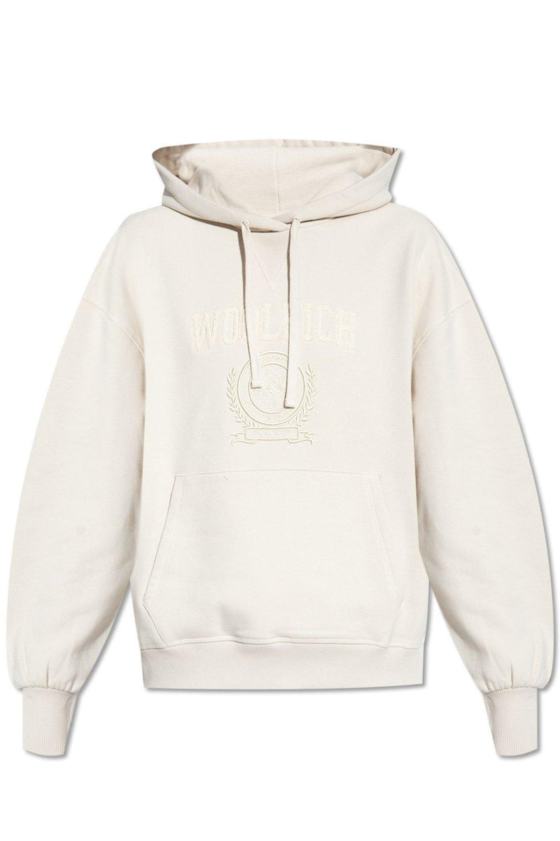 Woolrich Logo Embroidered Drawstring Hoodie - Women - Piano Luigi