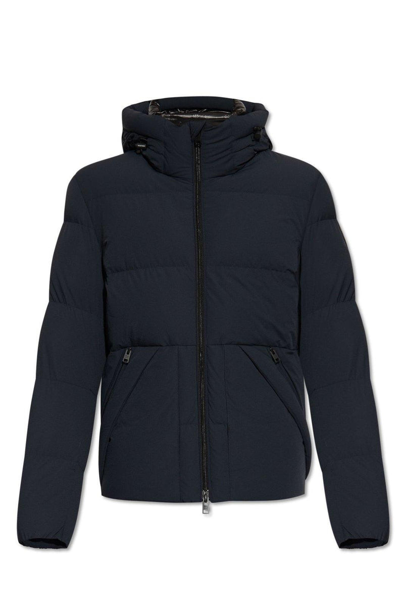 Woolrich Logo Patch Hooded Down Jacket - Men - Piano Luigi