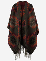 Woolrich Wool Blend Cape With Geometric Pattern - Women - Piano Luigi