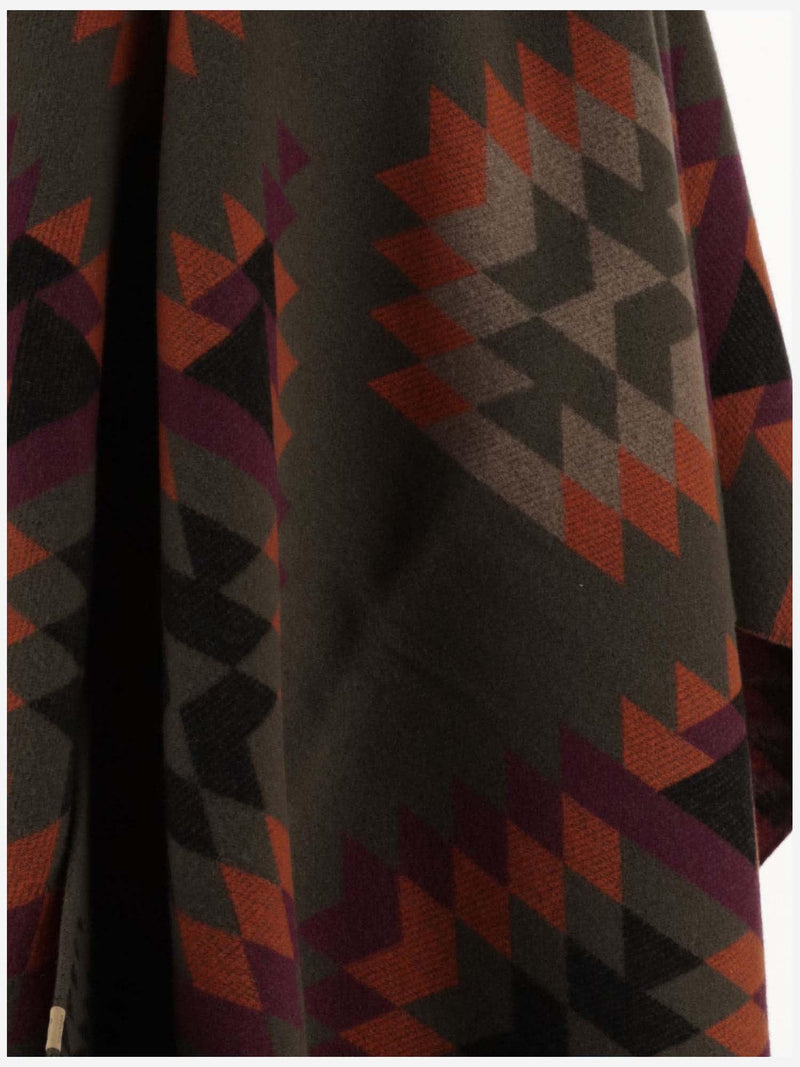 Woolrich Wool Blend Cape With Geometric Pattern - Women - Piano Luigi